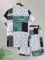2025 verano de los hombres de impresión a cuadros camisa casual versátil traje. - details 10