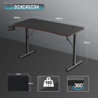 Escritorio de Juegos de Fibra de Carbono Ergonómico con Alfombrilla para Ratón, Soporte para Auriculares y Agua - details 7
