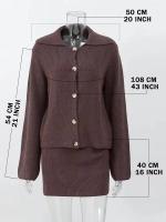 Conjunto de Moda de Manga Ancha y Cremallera Chaqueta Cardigan Falda Estilo Otoño-Invierno - details 0