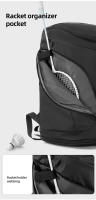 Bolso deportivo para bádminton, 1-2 raquetas, mochila de escalada en seco y húmedo, bolsa de senderismo para acampar al aire libre con paquete de zapatos, mochila de baloncesto - details 10