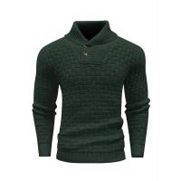 Jersey masculino a cuadros de manga larga de punto Top moda calle calidez al aire libre prendas de punto Otoño Invierno Otoño Invierno suéter con cuello redondo - details 11