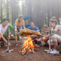 Barbacoa eléctrica de acero inoxidable, 30 kg, con pincho giratorio, pincho eléctrico de acero inoxidable, motor de 25 W - details 0