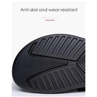 Sandalias de piel auténtica para hombre, chanclas de playa con amortiguación de aire, de diseñador, con hebilla, envueltas en el tobillo, de marca - details 13