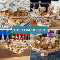 Rompecabezas 3D de Madera para niños y Adultos, Kits de construcción de Barcos, Juegos de Bricolaje artesanales - details 5