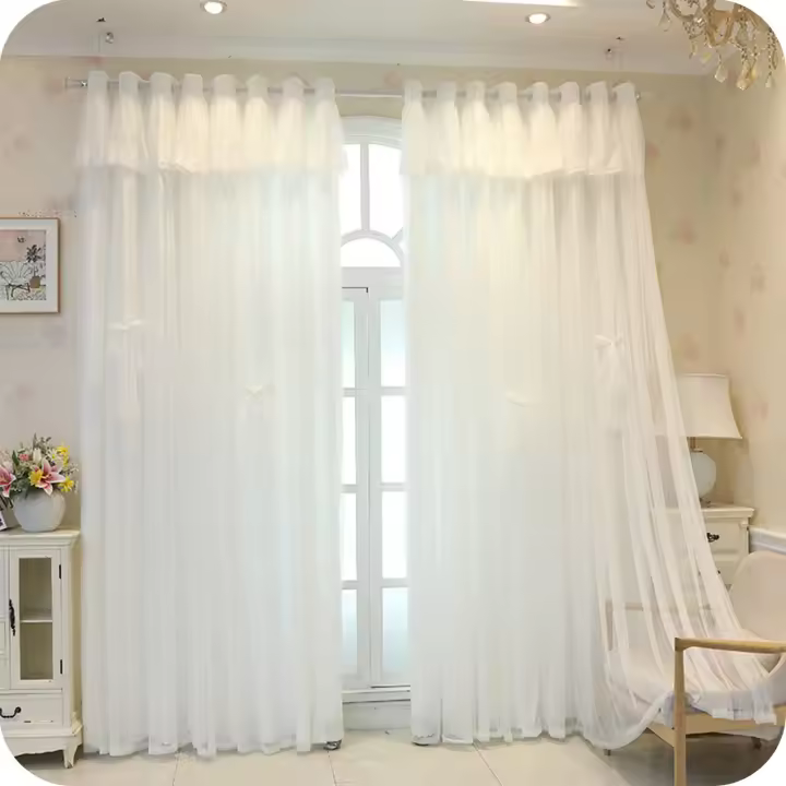 Cortinas de salón,Doble Capa, Ventana para habitación de Niños, Sala de estar, comedor, Balcon,1 Pieza - 1