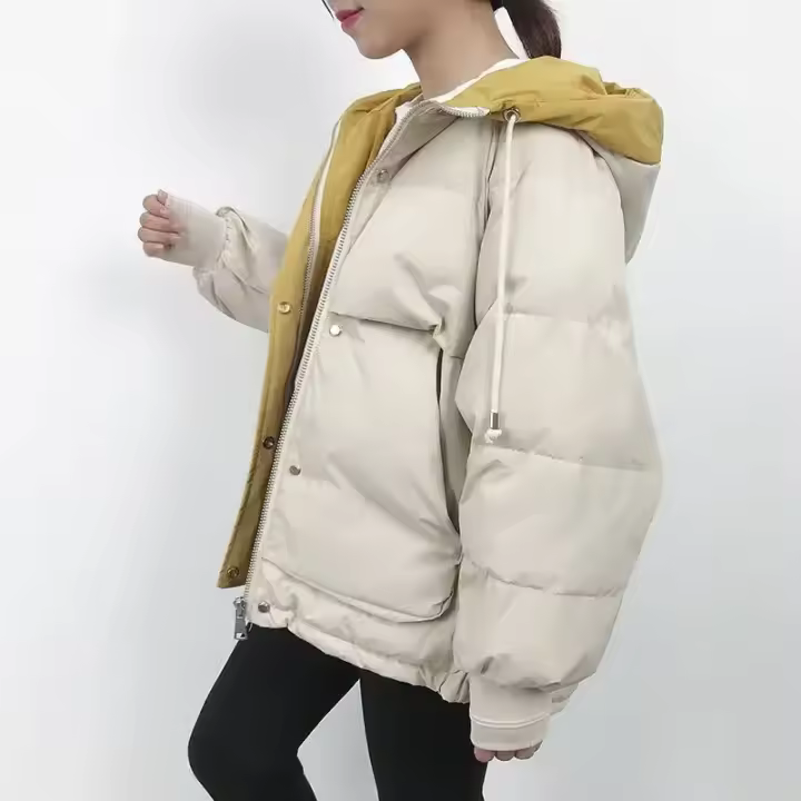 Chaqueta de plumón gruesa y grande de algodón elegante para mujer, chaqueta de invierno de moda estudiantil 2024 - 1