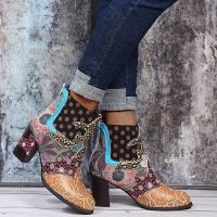 Botas Martin estampadas informales para mujer, zapatos planos a la moda para mujer, botas con tacones altos - details 5