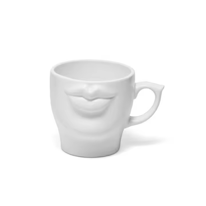 Taza de labios tridimensional en blanco y negro nórdico taza de pareja personalizada taza de cerámica desayuno leche taza de café caliente - 1