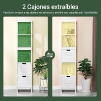 Armario de Baño Estrecho Moderno Diseño Nórdico Compacto con 3 Estantes y 2 Cajones - details 4