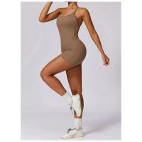 Material de nylon cruzado del estilo sólido sin mangas del top corto del puente de la yoga para el verano/primavera - details 14