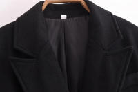 TRAFZA, abrigos informales para mujer, liso, cuello vuelto, manga larga, bolsillos, doble botonadura, nueva moda de primavera, chaqueta holgada - details 7