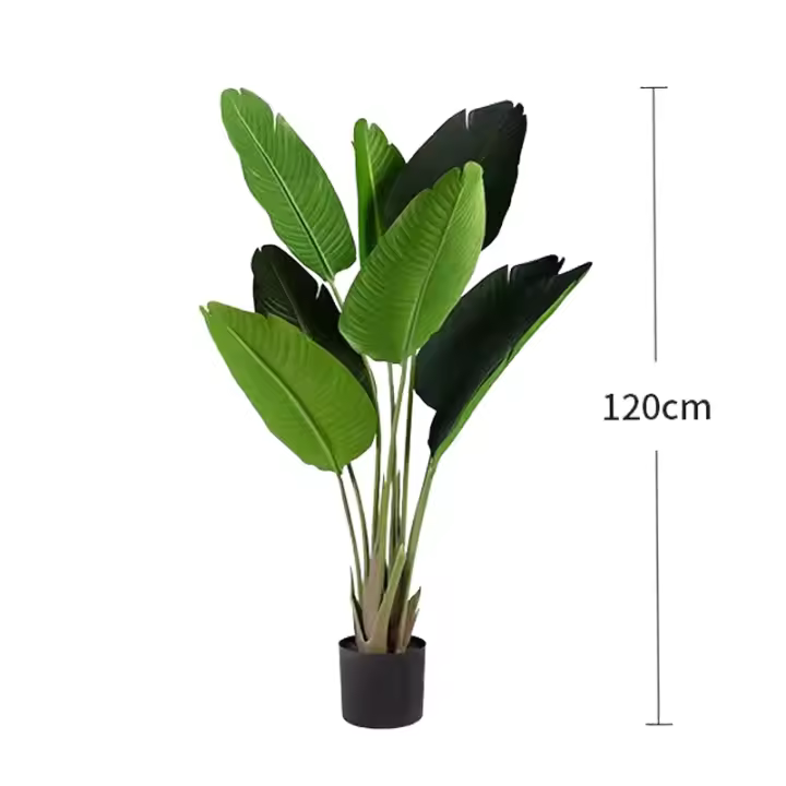 Árbol de plátano Artificial grande, plantas falsas tropicales, hojas de palma, Monstera, planta de jungla de plástico verde para decoración de la Oficina y el hogar, 120-200cm - 1