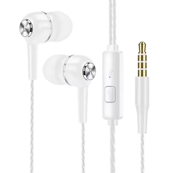 Auriculares con cable de 3,5mm, intrauditivos con cable y micrófono, auriculares estéreo HiFi de graves, deportes, música, juegos para teléfonos y PC - 1