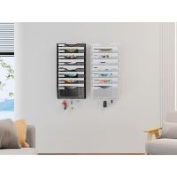 Soporte de Metal A4 con 8 Compartimentos Revistero Organizador de Pared para Oficina con 5 Ganchos - details 6