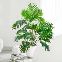Árbol artificial de 68-125 cm (41,33 pulgadas), planta falsa tropical, ramas de hojas de palma de plástico verde, adecuado para el jardín del hogar - details 1