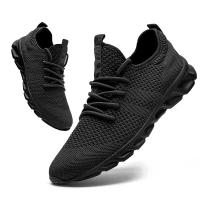 Zapatos Deportivos informales para hombre, zapatillas ligeras de malla transpirable para exteriores, color blanco y negro, para correr y trotar - details 3