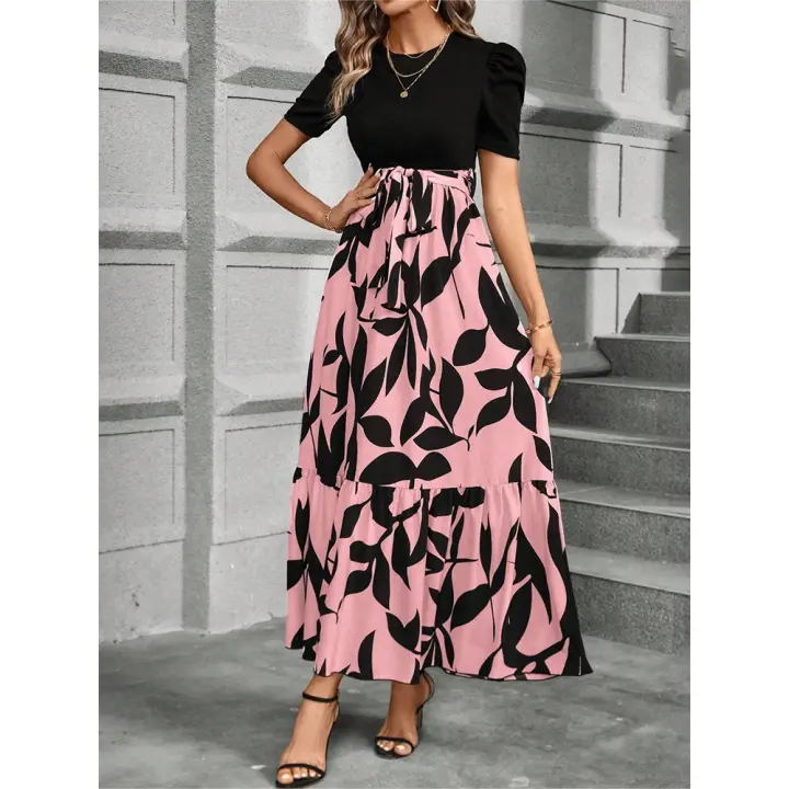 Vestido Floral Étnico para Mujer 2025 Cuello Redondo con Estampado Tropical Bohemio - 1