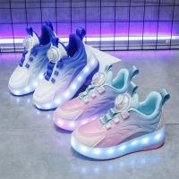 Zapatillas de deporte informales luminosas recargables por USB para niños y niñas, rueda de luz LED, patines deportivos para exteriores - details 6