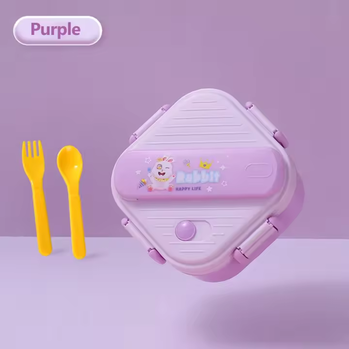 Fiambrera de Unicornio de 3 Rejillas Ideal para Niños, Estudiantes, Almuerzo, Fruta, Contenedor de Almacenamiento de Alimentos Caja Bento de Dibujos Animados para Acampar en la Escuela - 1