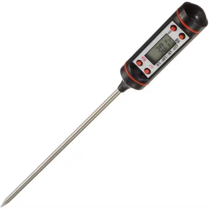 Termómetro digital para carne de acero inoxidable para cocina, sonda larga LCD precisa - 1