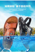 Sandalias de Hombre de Cuero Genuino Comodidad y Frescura en Verano Antideslizantes para Uso Exterior - details 3