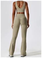 Traje de Yoga Deslizante para Mujer Entrenamiento de Baile Secado Rápido Fitness y Ocio Conjunto de Deporte de Dos Piezas Chaleco+Pantalones - details 18