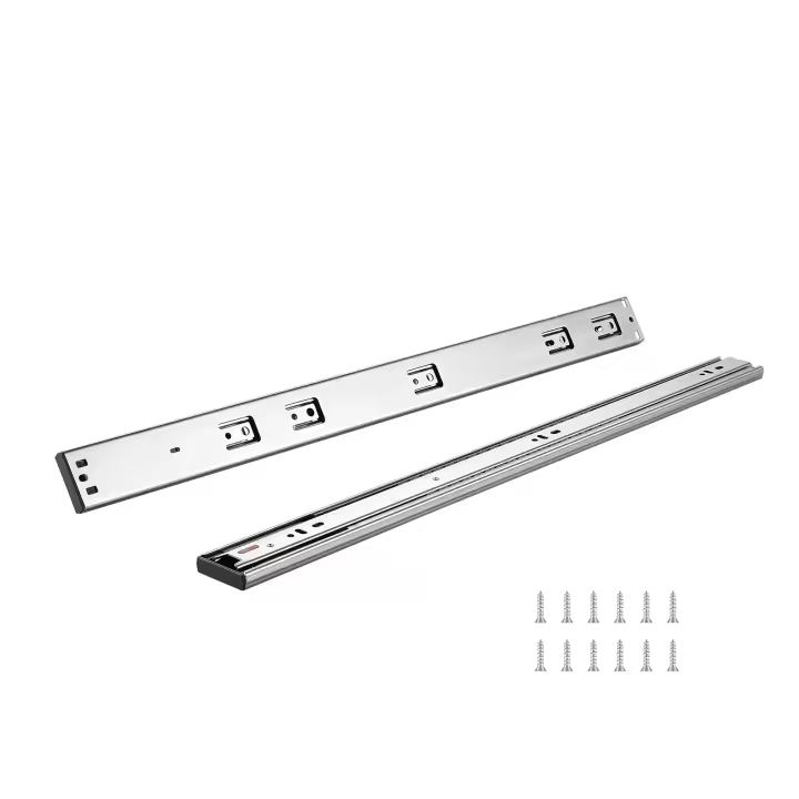 SucceBuy 6 pares de correderas para cajones de 609,6 mm. Rieles de montaje lateral. Extensión completa de alta resistencia. Pista de acero. Cierre Suave Silencioso. Guías de Rodamiento de Bolas. Capacidad de carga de 100 libras para gabinete y cocina. - 1