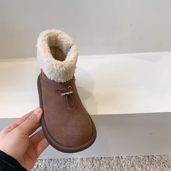Compañeros de clase Niños Botas peludas para niños Botas cortas Zapatos cálidos de lana para bebés - 1