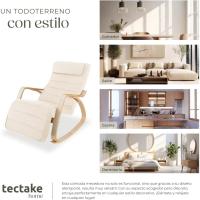 Silla Mecedora Ergonómica, Reposapiés Ajustable en 5 Posiciones, Cojín Mullido con Cierre, Almohadillas Antideslizantes, Estructura Robusta, Sillon Lectura, Muebles de Salon - Gris Oscuro - details 14