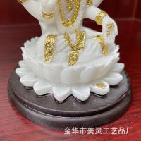 Estatua de diosa musical con Base de loto Tianmiao Yin, decoración artesanal de resina de Buda indio - details 15