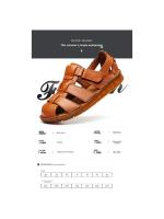 Nuevas sandalias de cuero genuino a la moda para hombres, zapatos de playa informales, calzado para hombres con suela de nailon utilizable de dos maneras - details 0