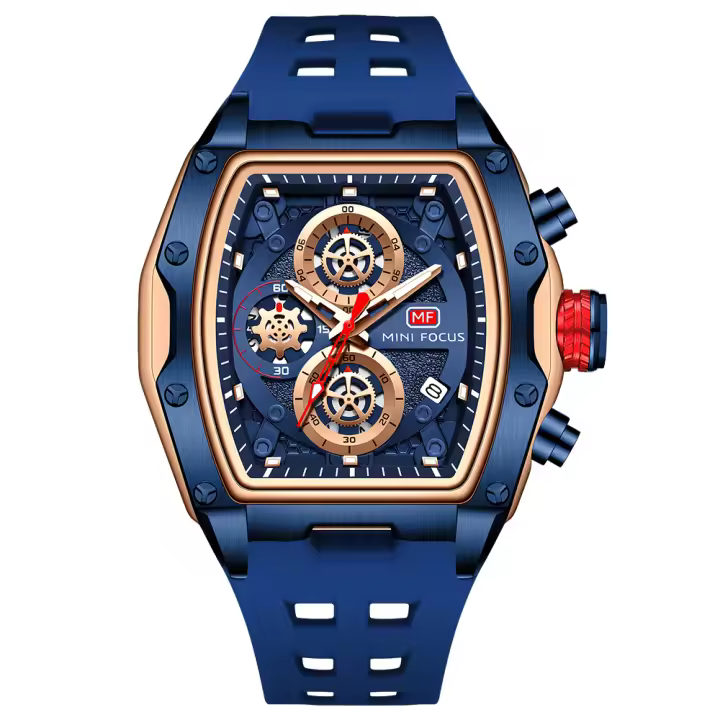 Reloj deportivo de carreras de lujo para hombre, esfera esqueleto de barril, resistente al agua, luminoso, reloj de pulsera para exteriores, reloj de negocios para hombre - 1