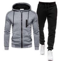 Conjunto de dos piezas para hombre, chándales informales, trajes deportivos para exteriores, sudaderas con capucha y pantalones para correr, Otoño e Invierno - details 5