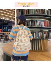 Mochila escolar de dibujos animados resistente al desgaste, impermeable, con bolsillo frontal con cremallera oculta, bolsillos laterales, sudadera con capucha de bloque de Color, doble deslizador - details 10