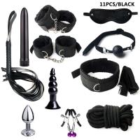 Leten-Kits de Bondage para mujeres, esposas, mordaza, látigo, pinzas para pezones, juguetes eróticos para mujeres, parejas, tienda sexual para adultos, tapón Anal, cola - details 13