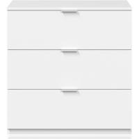 Comoda 3 Cajones, Dormitorio, Modelo LowCost, Acabado en Color Blanco Artik, Medidas: 77 cm (Ancho) x 80 cm (Alto) x 38 cm (Fondo) - details 6