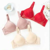 Sujetador Push Up con patrón de flores de encaje para mujer, ropa interior fina, cómoda, sin aros, talla grande, Color sólido - details 2
