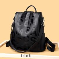 Mochila antirrobo con letras para mujer, bolso de hombro femenino de cuero PU de alta calidad, bolso escolar impermeable para niña - details 3
