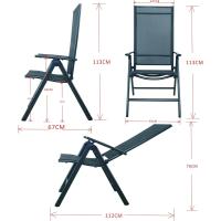 Silla plegable de aluminio Korfu, 67 x 59 x 113 cm, Carbón - details 2
