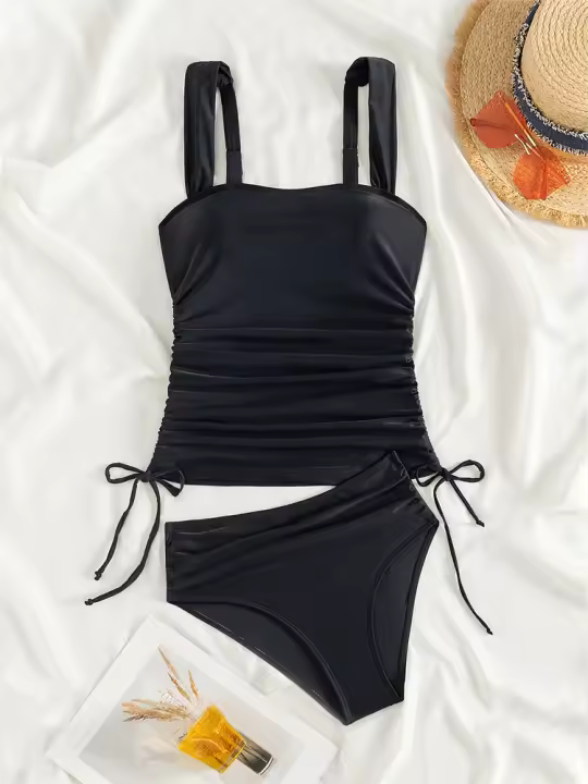 Bikini de mujer, bañador de dos piezas, Unicolor, tanga sexy - 1