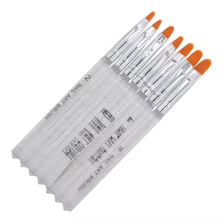 Set Profesional de Pinceles de Gel UV para Manicura 7 Herramientas de Acrílico Transparente para Pintura de Uñas - 1