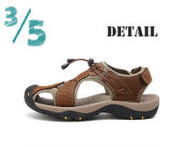Sandalias clásicas de cuero genuino para hombre, zapatos ligeros informales de alta calidad para exteriores, zapatillas de moda para verano - details 2