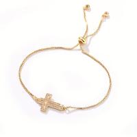 Pulsera de Cruz hueca con incrustaciones de cobre Simple para mujer, regalo de joyería, adorno de fiesta de navidad - details 4