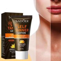 Crema autobronceadora rápida para cuerpo y rostro, crema bronceadora falsa, base de maquillaje para solárium, bronceador, loción nutritiva para el cuidado de la piel - details 2