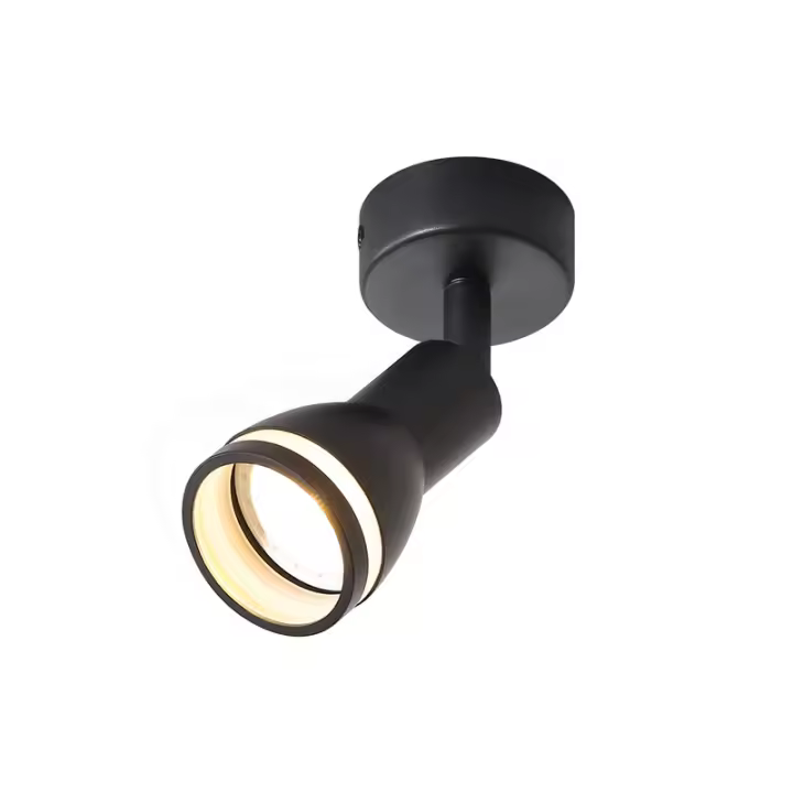 CBJKTX Foco de techo LED 1 bombilla Negro Sala de estar Luz de techo ajustable GU10 Spot Lámpara moderna - 1