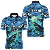Camisas con estampado de dardos 3D de tendencia para hombre, camisa de manga corta con nombre de equipo personalizado a la moda, camisetas holgadas informales con botones de solapa - details 2