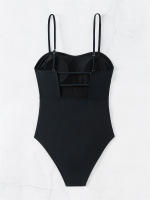 Bañador ajustado de una pieza para mujer, traje de baño Sexy con tirantes, Monokini con espalda descubierta, para playa, 2024 - details 19