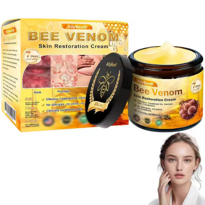 Crema para el tratamiento de la piel de abeja AllyBee, crema restauradora de veneno de abeja, mejora la piel e hidrata profundamente (1 unidad) - 1