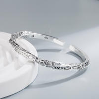 Andara Pulsera de Plata Esterlina con Tótems Geométricos Abiertos Joyería de Diseño de Lujo para Mujeres Regalo de Pulsera de Encanto - details 1