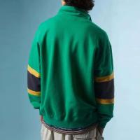 Decheng Oem jersey de gran tamaño con forro de lana para sudadera con capucha informal a rayas con cremallera de un cuarto para hombre - details 5